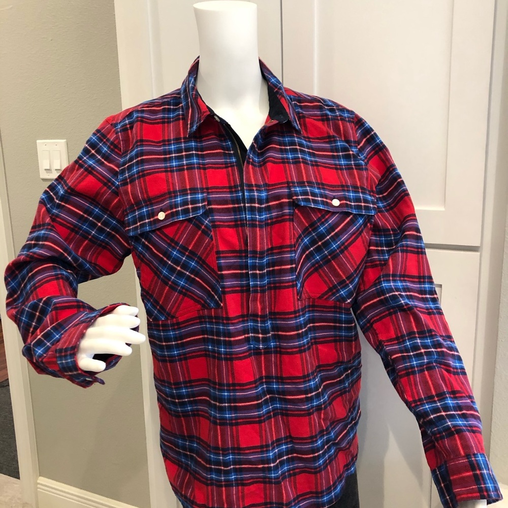 J. Crew Mercantile plaid LS top Sz L